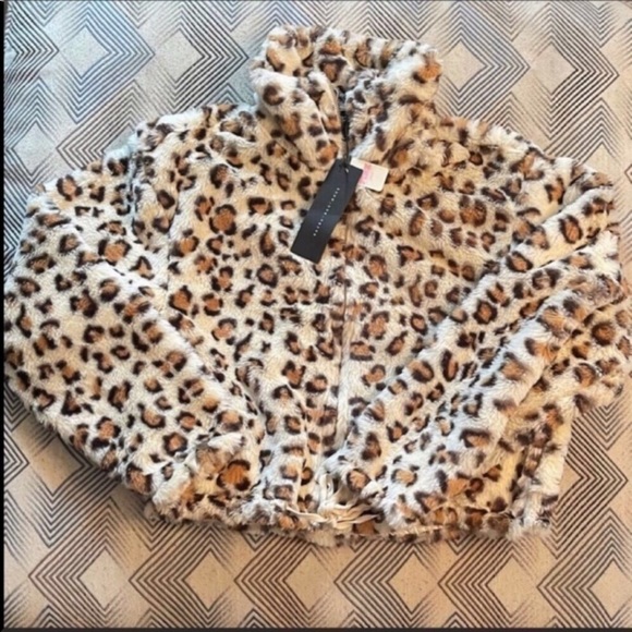 PINK Victoria's Secret Sweaters - VS Pink Collab Know One Cares Leopard Print Sweater